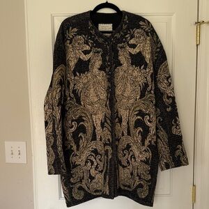 GaryGraham422 Black and Gold Patterned Car Coat